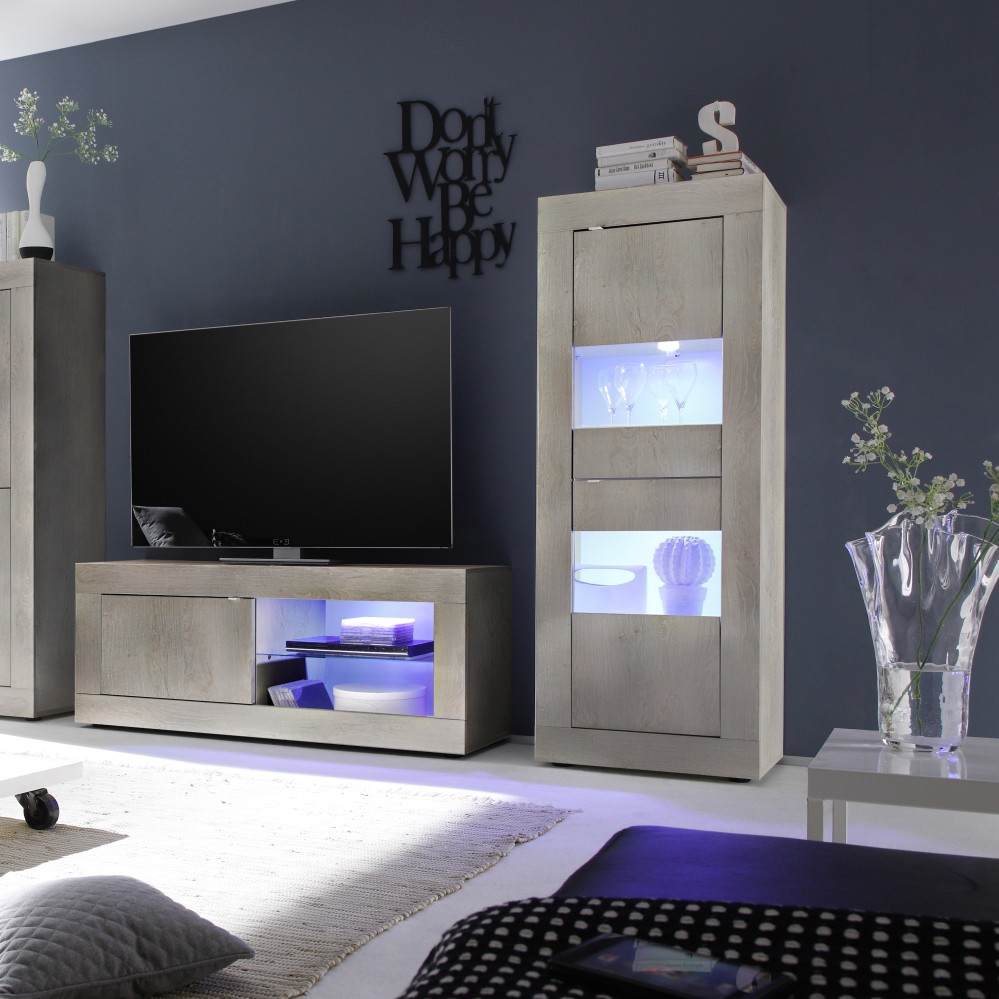 Vitrina para Sala de Estar Moderna em Madeira 61x162cm Nina Pc Basic