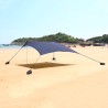 Tenda praia guarda-sol portátil tecido de proteção UV 2,3 x 2,3 m Formentera Medidas