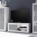 Móvel Moderno para TV Branco Brilhante e Cinzento Diver BC Basic Estoque