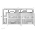 Armário Aparador de Cozinha ou Sala Moderno 184cm Branco Brilhante Madeira Cadiz MR Catálogo