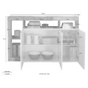 Armário de Cozinha Moderno Branco Brilhante 146cm Hailey BX Modelo