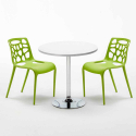 Mesa Redonda com 2 Cadeiras Café Cozinha 70x70cm Gelateria Long island 