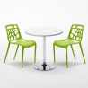 Mesa Redonda com 2 Cadeiras Café Cozinha 70x70cm Gelateria Long island 