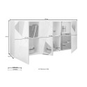 Armário Branco Moderno Sala de Estar Quarto 181cm 3 Portas Espelhadas Vittoria WH S Catálogo
