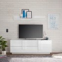 Móvel para TV Branco Brilhante Moderno Elegante 1 Porta 2 Gavetas Jupiter WH T1 Promoção