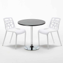 Mesa Redonda Preta com 2 Cadeiras 70x70cm Cosmopolitan Medidas