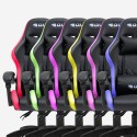 Cadeira de gaming ergonómica LED RGB 2 almofadas The Horde junior Preço