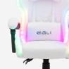 Cadeira de gaming luzes LED RGB ergonómica com 2 almofadas Pixy Junior 