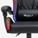 Cadeira de gaming escritório ergonómica em pele LED RGB The Horde XL 