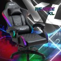 Cadeira de gaming escritório ergonómica em pele LED RGB The Horde XL Oferta
