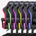 Cadeira de gaming escritório ergonómica em pele LED RGB The Horde XL Preço