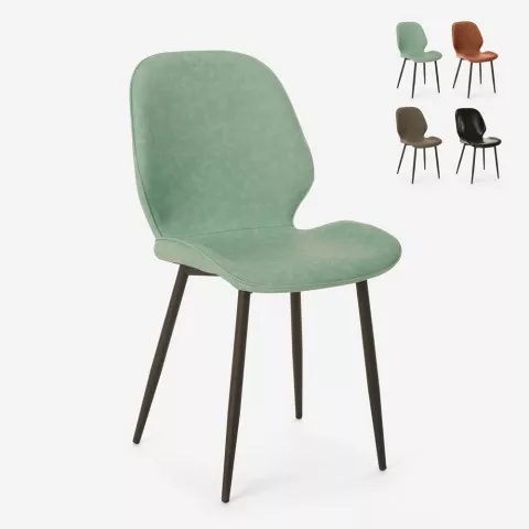Cadeira Moderna em Pele Sintética Metal para Cozinha Bar Restaurante Lyna Promoção