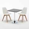 Mesa Quadrada Preta com 2 Cadeiras para Interior 70x70cm Nordica Mojito Medidas