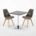 Mesa Quadrada Preta com 2 Cadeiras para Interior 70x70cm Nordica Mojito Compra