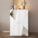 Móvel para Sala de estar Moderno com 2 Portas e Espelho Brilhante Elise Descontos