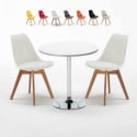 Mesa Redonda com 2 Cadeiras para Uso Interior 70x70cm Nordica Long Island Promoção