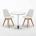 Mesa Redonda com 2 Cadeiras para Uso Interior 70x70cm Nordica Long Island Escolha