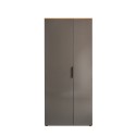 Armário entrada 2 portas multifuncional design moderno cinzento madeira Konrad Saldos