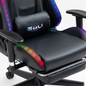 Poltrona cadeira gaming ergonómica apoio para os pés LED RGB The Horde Comfort Preço