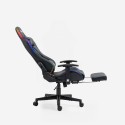 Poltrona cadeira gaming ergonómica apoio para os pés LED RGB The Horde Comfort Estoque