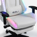 Poltrona de gaming escritório com apoio para os pés LED RGB ergonómica Pixy Comfort Medidas