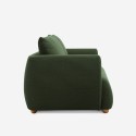 Sofá 3 lugares tecido estilo moderno nórdico design 196cm verde Geert Modelo
