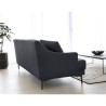 Sofá 3 lugares confortável design pés de metal 200cm tecido preto Egbert Estoque