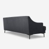 Sofá 3 lugares confortável design pés de metal 200cm tecido preto Egbert Descontos