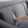Sofá 3 lugares confortável design pés de metal 200cm tecido preto Egbert Modelo