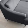 Sofá 3 lugares confortável design pés de metal 200cm tecido preto Egbert Características