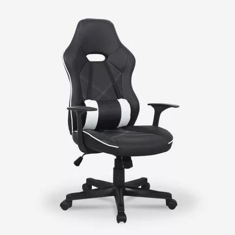 Cadeira poltrona escritório gaming ergonómica racing almofada para lombar Estoril Promoção