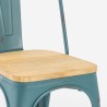 Cadeiras industriais metal vintage tampo de madeira Steel Old Wood Top Light Modelo