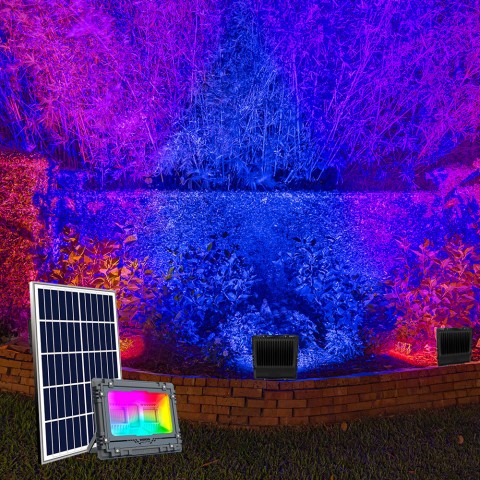 Projetor LED solar iluminação multicolorido RGB Bluetooth Toscor M Promoção