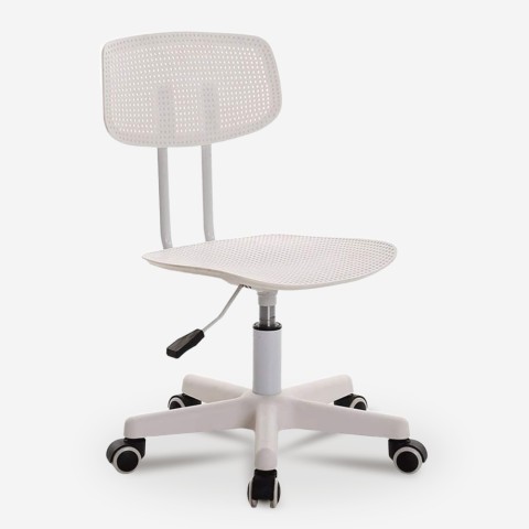 Cadeira de escritório teletrabalho ergonómica regulável branca Riverside Promoção