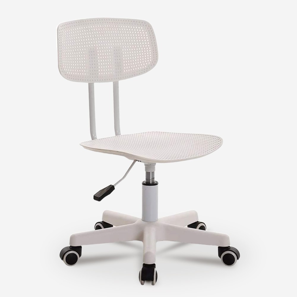 Cadeira de escritório teletrabalho ergonómica regulável branca Riverside