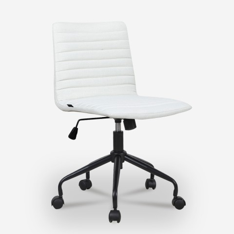 Cadeira de escritório design ajustável ergonómica tecido branco Zolder Light Promoção