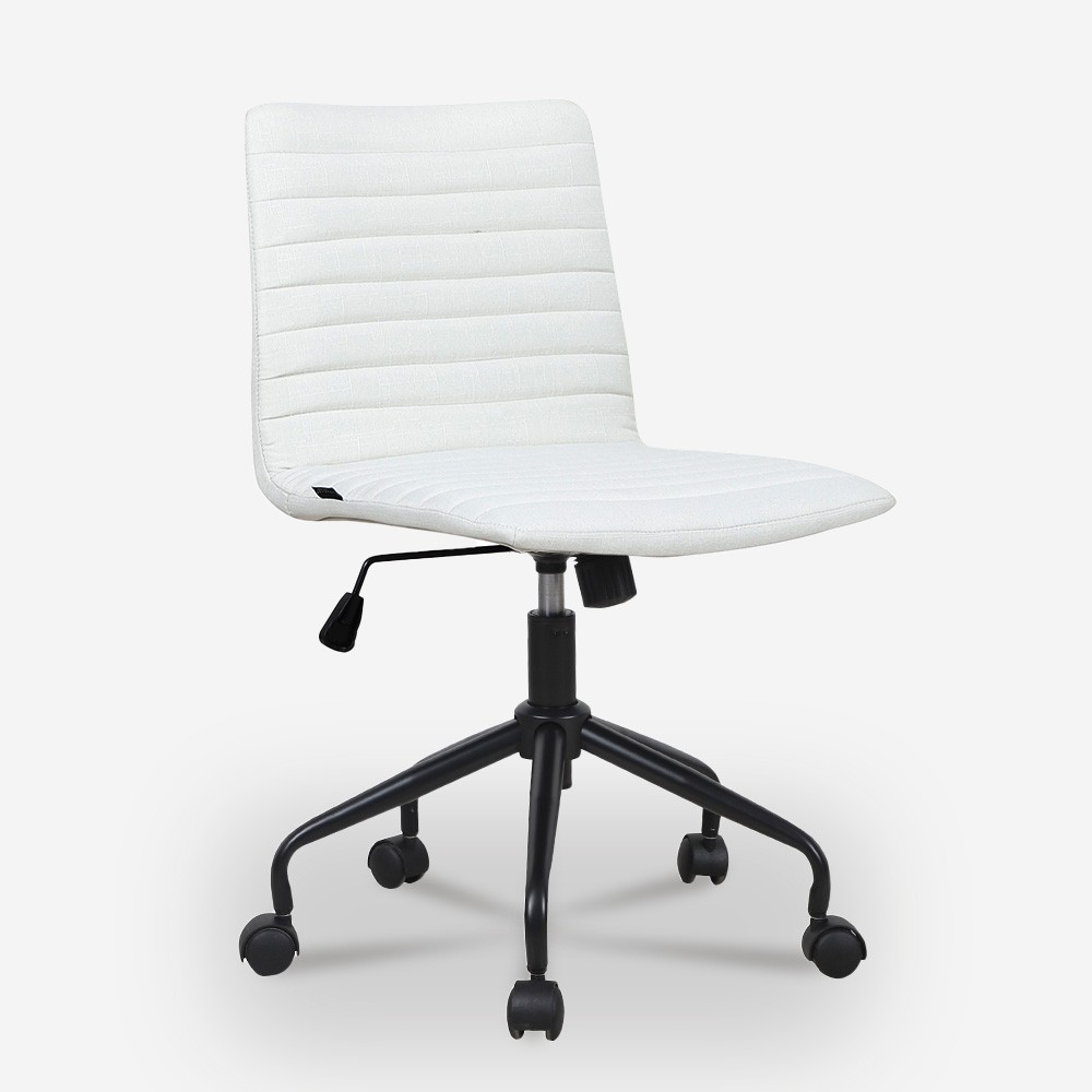 Cadeira de escritório design ajustável ergonómica tecido branco Zolder Light