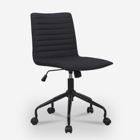Cadeira de escritório teletrabalho giratória estofada tecido preto Zolder Dark Promoção