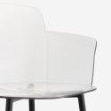 Cadeira policarbonato transparente com braços e pernas de madeira Suntree Modelo