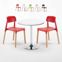 Conjunto de Mesa Redonda com 2 Cadeiras Modernas 70x70cm Barcellona Long Island Promoção