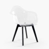 Cadeira Moderna Transparente c/Pernas de madeira, Arinor Características