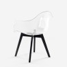 Cadeira Moderna Transparente c/Pernas de madeira, Arinor Estoque