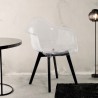 Cadeira Moderna Transparente c/Pernas de madeira, Arinor Saldos