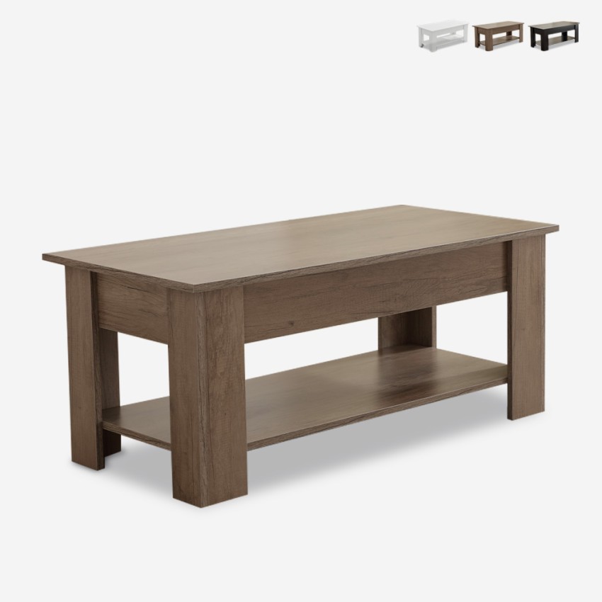 Mesa de centro com compartimento arrumação moderno Suares Promoção