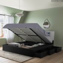 Cama de casal Moderna c/Arrumação Madeira 160x200 Steyr King Oferta