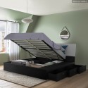 Cama de casal Moderna c/Arrumação Madeira 160x200 Steyr King Saldos