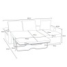 Sofá-cama 3 lugares c/Tecido removível Almofadas Decoração interior Lapislazzuli Plus 