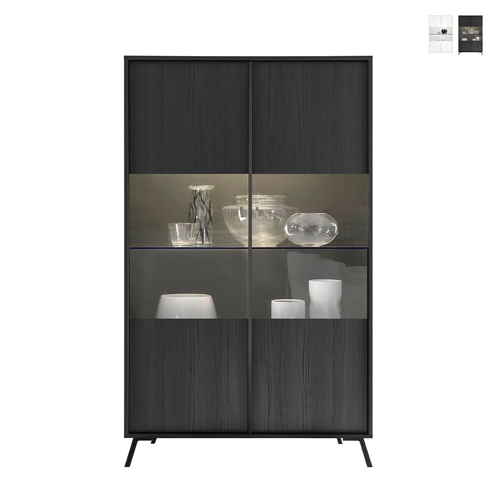 Vitrina Moderna Sala de estar Móvel 2 Portas de Vidro Bellac