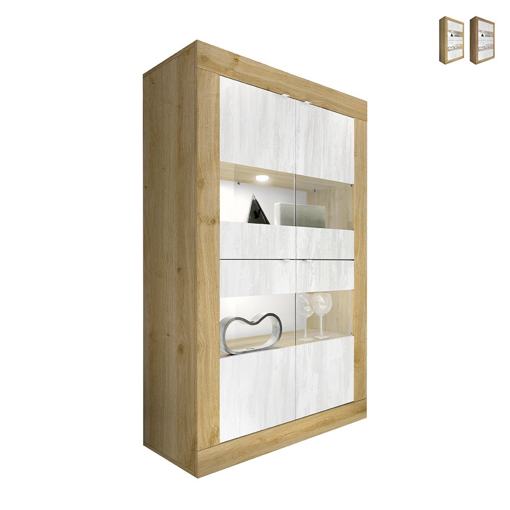Vitrina Sala de estar Moderna Móvel Armário 4 Portas 102x43cm Tina WB Basic