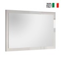 Espelho Moderno 110x60cm Parede Entrada Moldura Branco Brilhante Nadine Venda